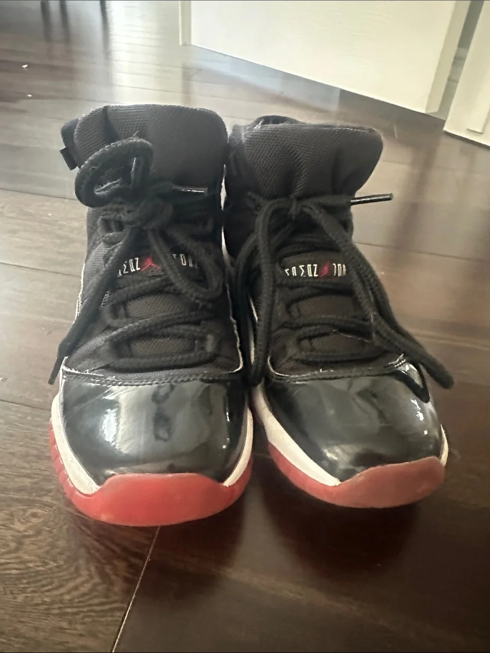 Jordan Kids Black and Red High-Top Sneakers